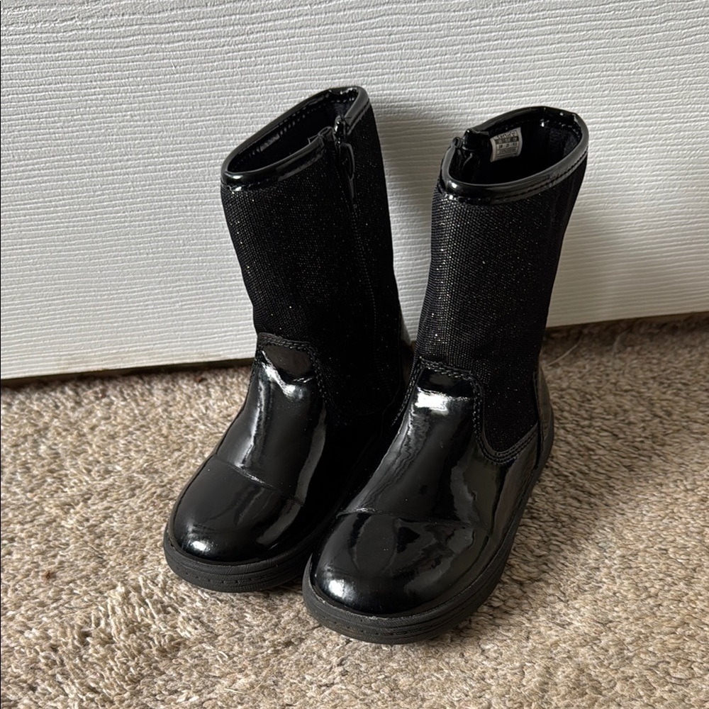 Black Shiny Boots toddler size 9